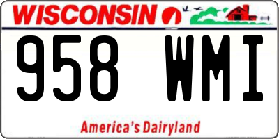WI license plate 958WMI