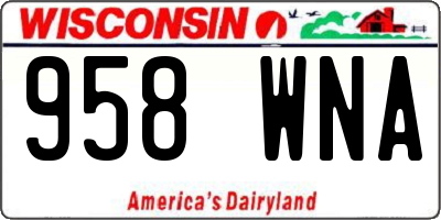 WI license plate 958WNA