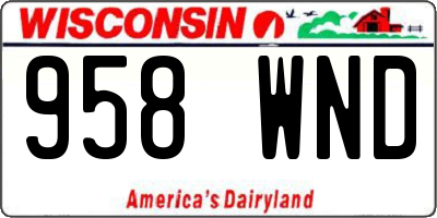 WI license plate 958WND