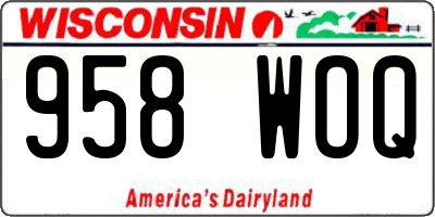 WI license plate 958WOQ