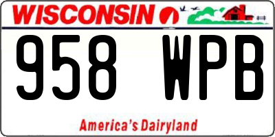 WI license plate 958WPB