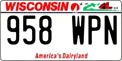 WI license plate 958WPN