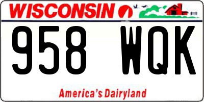 WI license plate 958WQK