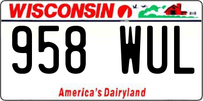 WI license plate 958WUL