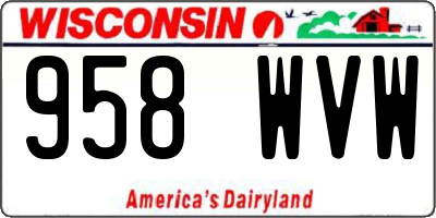 WI license plate 958WVW