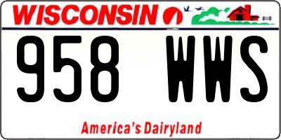 WI license plate 958WWS