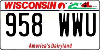 WI license plate 958WWU