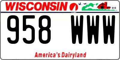 WI license plate 958WWW