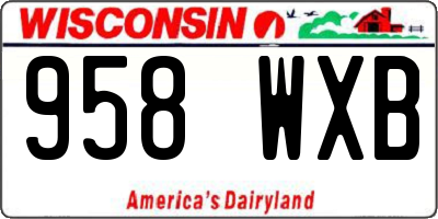 WI license plate 958WXB