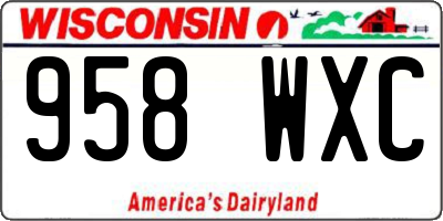 WI license plate 958WXC