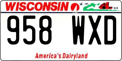 WI license plate 958WXD
