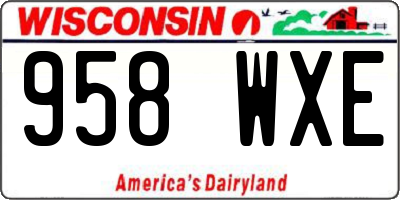 WI license plate 958WXE