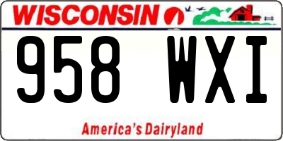 WI license plate 958WXI