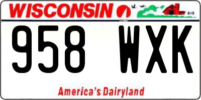 WI license plate 958WXK