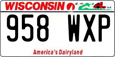WI license plate 958WXP