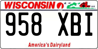 WI license plate 958XBI