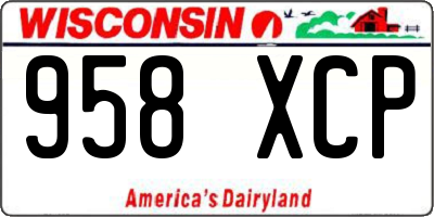 WI license plate 958XCP