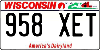 WI license plate 958XET