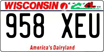 WI license plate 958XEU