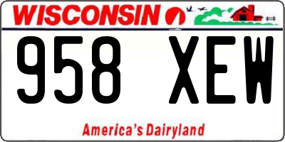 WI license plate 958XEW
