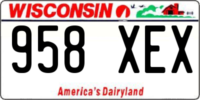WI license plate 958XEX