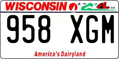 WI license plate 958XGM