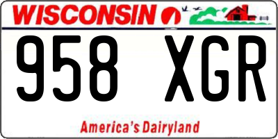 WI license plate 958XGR
