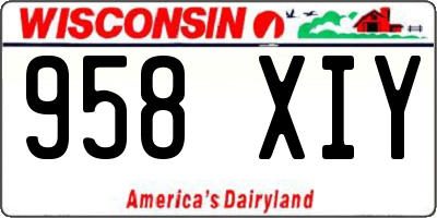 WI license plate 958XIY