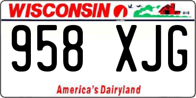 WI license plate 958XJG
