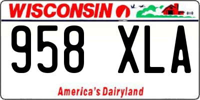 WI license plate 958XLA