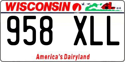 WI license plate 958XLL