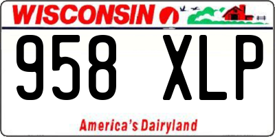 WI license plate 958XLP