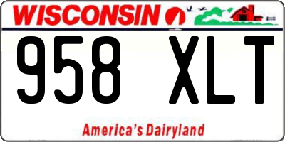 WI license plate 958XLT