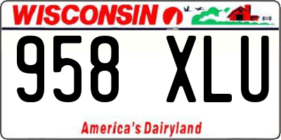 WI license plate 958XLU