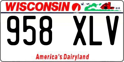 WI license plate 958XLV