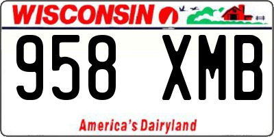 WI license plate 958XMB