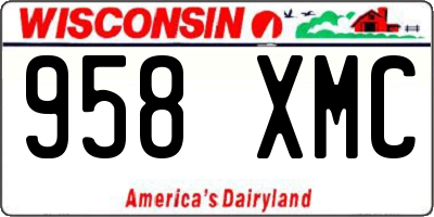 WI license plate 958XMC