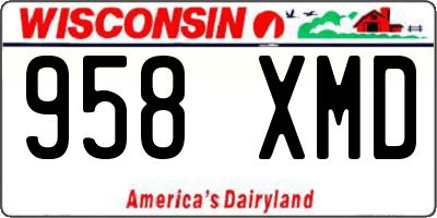 WI license plate 958XMD