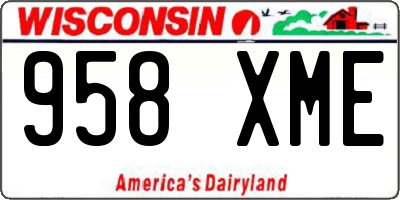 WI license plate 958XME