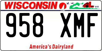 WI license plate 958XMF