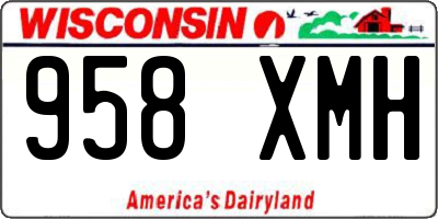 WI license plate 958XMH