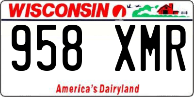 WI license plate 958XMR