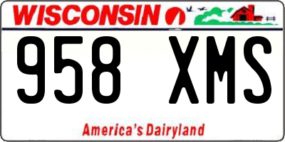WI license plate 958XMS