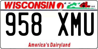 WI license plate 958XMU