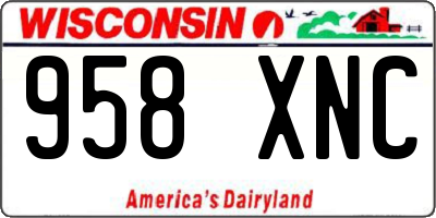 WI license plate 958XNC