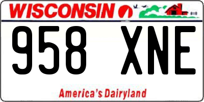 WI license plate 958XNE