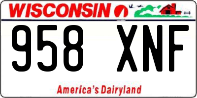 WI license plate 958XNF