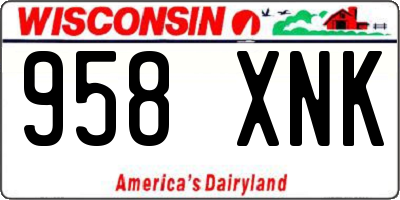 WI license plate 958XNK
