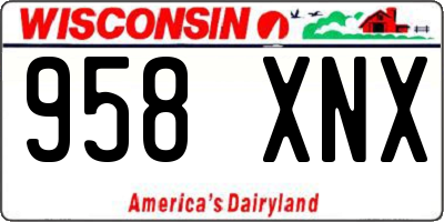WI license plate 958XNX