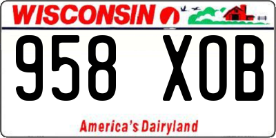 WI license plate 958XOB